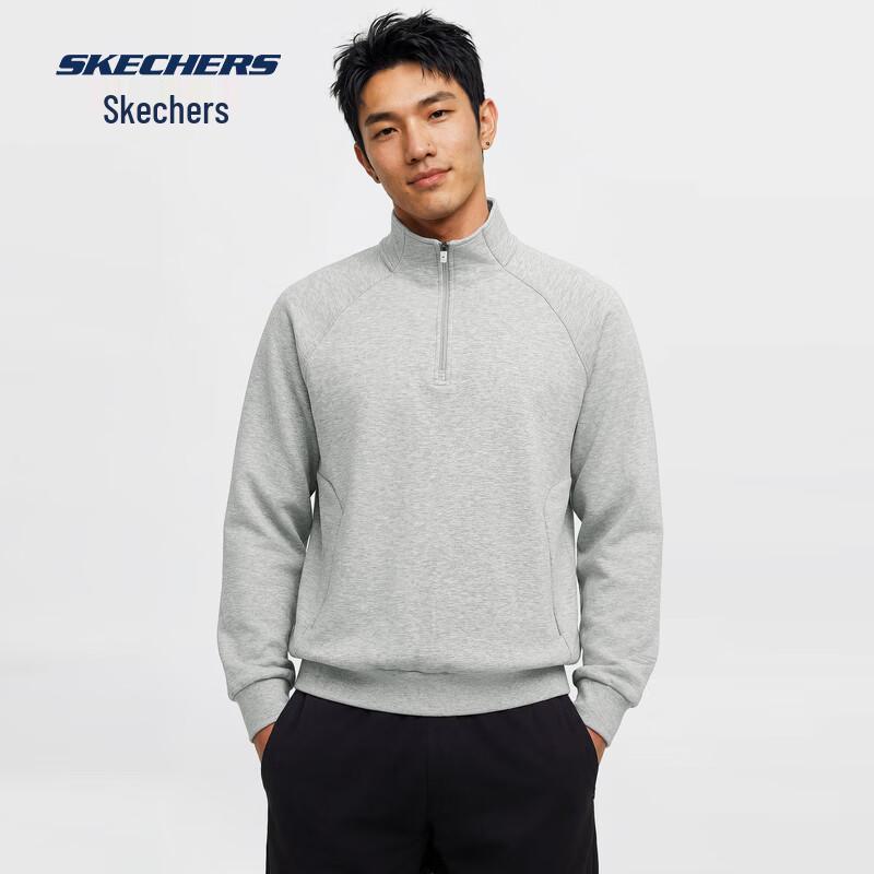Skechers Мужской пуловер с молнией на половину, устойчивый к сминанию P326M118