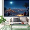 2D plane  1 banner featuring the Star of Bethlehem and the Shepherd scene - retro Christmas party decoration  polyester
