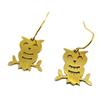 [P8133] - Gold 'Owls' Steel Earrings - 15x14 Mm