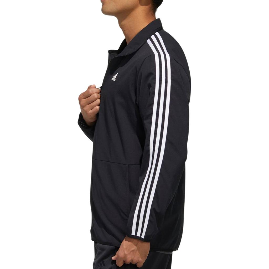 adidas Полосатая куртка с цветными блоками на молнии и воротником-стойкой Мужские куртки черные TR30J1-BW