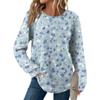 Women's Fashion Long Sleeve Floral Loose Long Sleeve Round Neck Casual Top