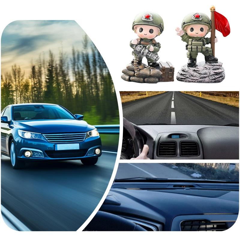 Статуэтка солдата 2 шт. смола декор комнаты статуи солдат искусство скульптура коллекционная фигурка для автомобиля спальни гостиной стола