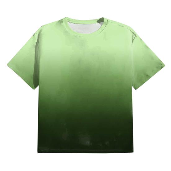 Men Gradient Color T-Shirt Short Sleeve Round Neck Summer Top Plus Size Urban Style Loose Tee Shirt for Daily Wear Party Office Beach