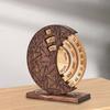 Yousheng Perpetual Calendar Manual Rotating Disk Calendar Wooden Circular Spin Calendar Desk Decoration for Home Office Decor