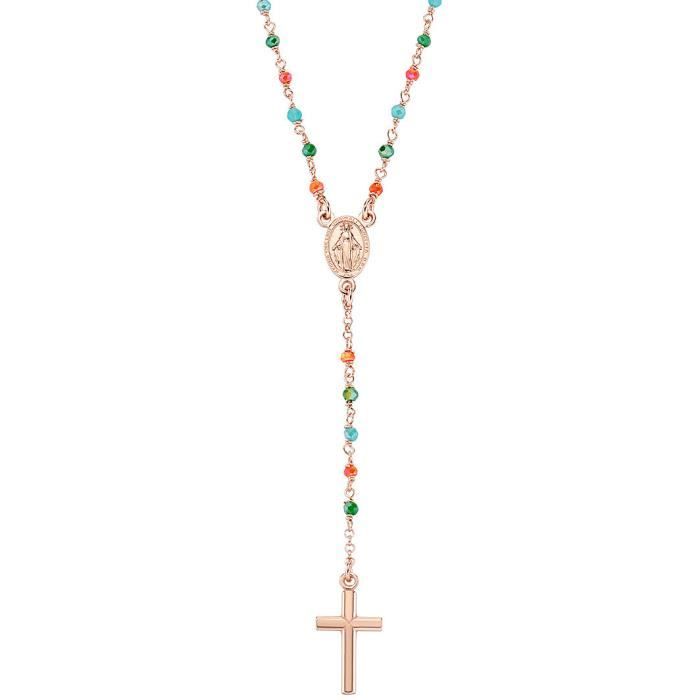 Collier - AMEN - CRO10RCVT4 - Argent 925 - Cristaux multicolores - 50 cm à 70 cm