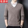 Men's V-Neck Pure Wool Pullover Sweater