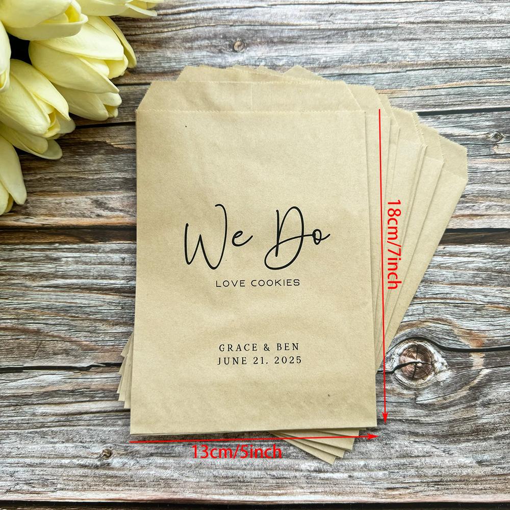 Custom 10pcs We Do Love Cookies Craft Bag Wedding Craft Favor Cookie Bags Engagement Bachelorette Party Bridal Shower Honeymoon
