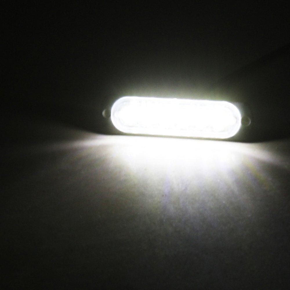 POOPEEled Daylight Waterproof White 12V24V Car Dustproof Shockproof 6 DRL Ultra Thin Daytime Running Light Left and Right Set