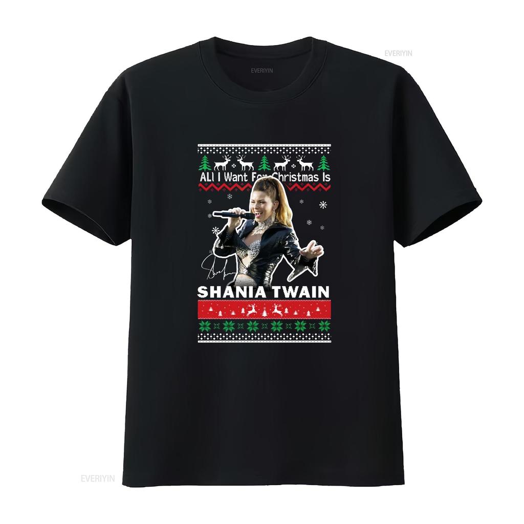 New Popular Shania Twain Christmas T Shirt Cotton S 4xl An277 Vintage Washed Versatile Stylish Casual Unisex Homme Comfortable