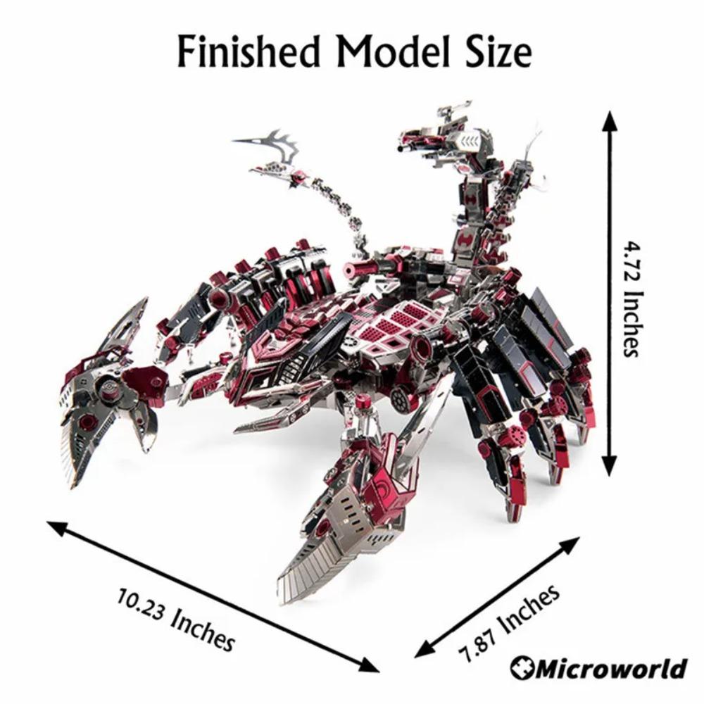 Microworld 3D Металлический Пазл Животное Красные Дьяволы Скорпион Набор Моделей Сделай Сам Настольное Украшение Пазл Игрушки Подарки на День Рождения Для Взрослых