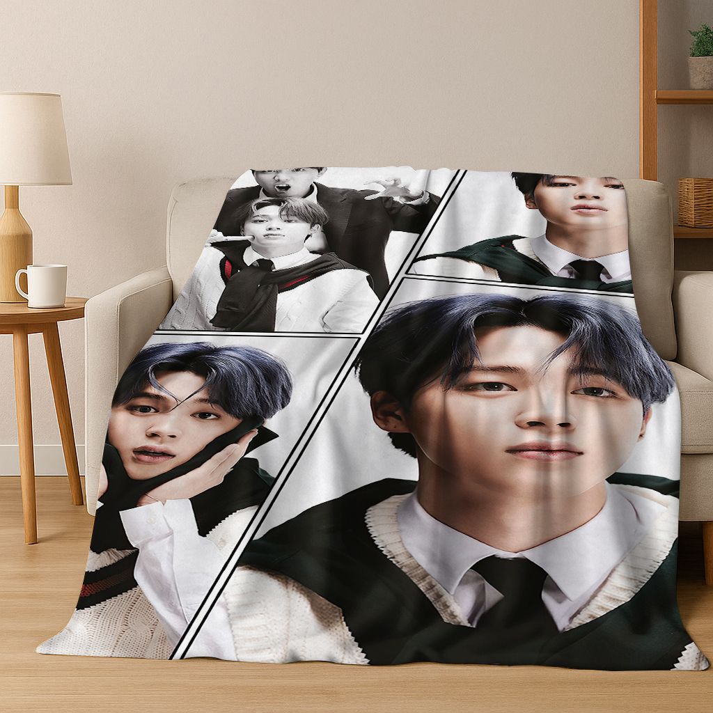 3D Фланелевое одеяло с изображением K-POP певца Джимина, Теплое и уютное мягкое покрывало для дома, спальни, кровати, дивана, пикника, офиса, Подарок