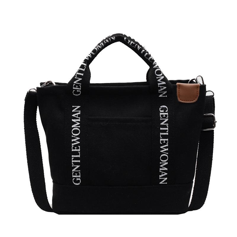 Новая сумка Новая легкая холщовая сумка с алфавитом Универсальная повседневная сумка Сумка через плечо Студенческая маленькая сумка