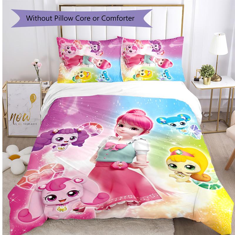 catch teenieping Printed 3PCS Bedding Set Soft Breathable Duvet Cover Pillowcases Set Washable Bedroom Decor Home Gift