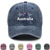 Heart Wave Australian Flag Map Print Adjustable Baseball Hat, Patriotic Mesh Hat Leisure All-season Non-Stretch Fabric Sun Protective Snapback Sun Hat
