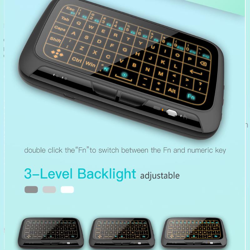 Мини-беспроводная клавиатура Jomaa с подсветкой и сенсорной панелью, воздушная мышь, перезаряжаемая беспроводная клавиатура 2,4G для Smart TV, ноутбука, Windows