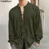 Men Vintage Ethnic Long Sleeve Lace Up Shirts Casual Bandage Tops