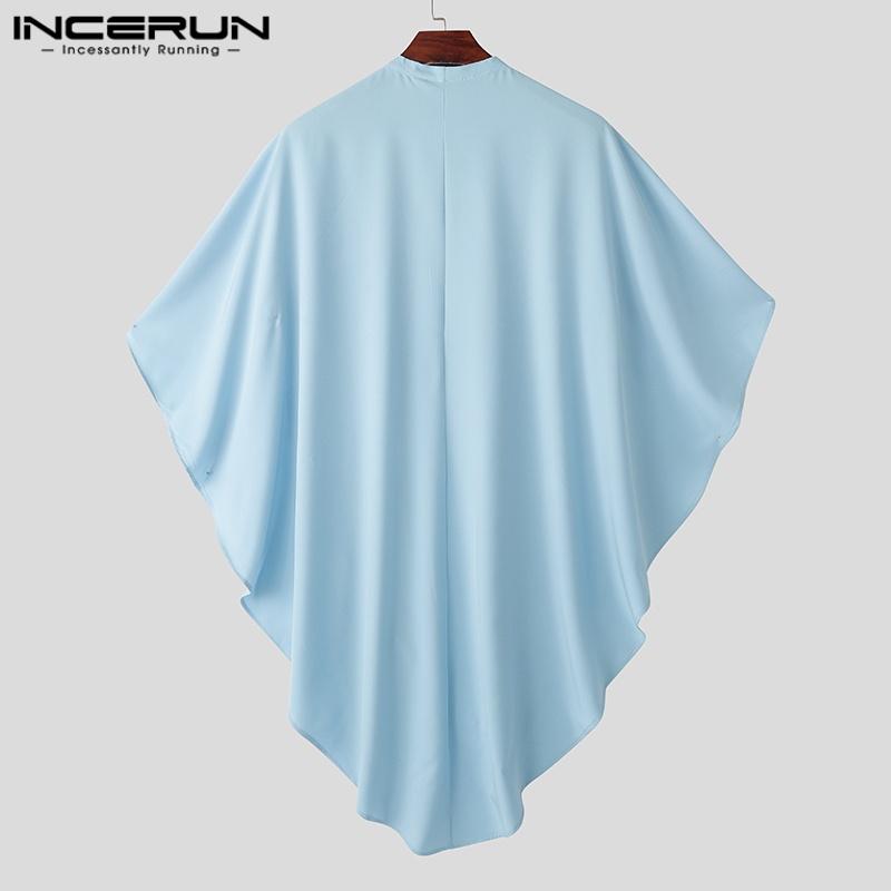 INCERUN Мужские топы-кардиганы с рукавами «летучая мышь» и открытым передом, нерегулярные оборки