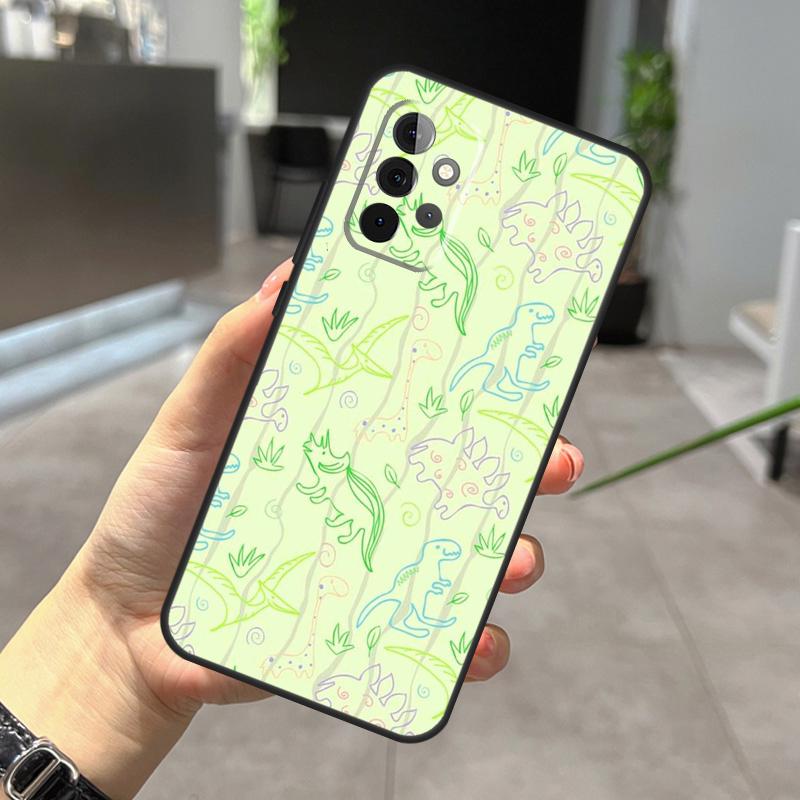 Skeleton Dinosaur Pattern Case For Samsung Galaxy A56 A36 A26 A16 A06 A25 A54 A34 A14 A52 A32 A12 A13 A33 A53 A15 A35 A55