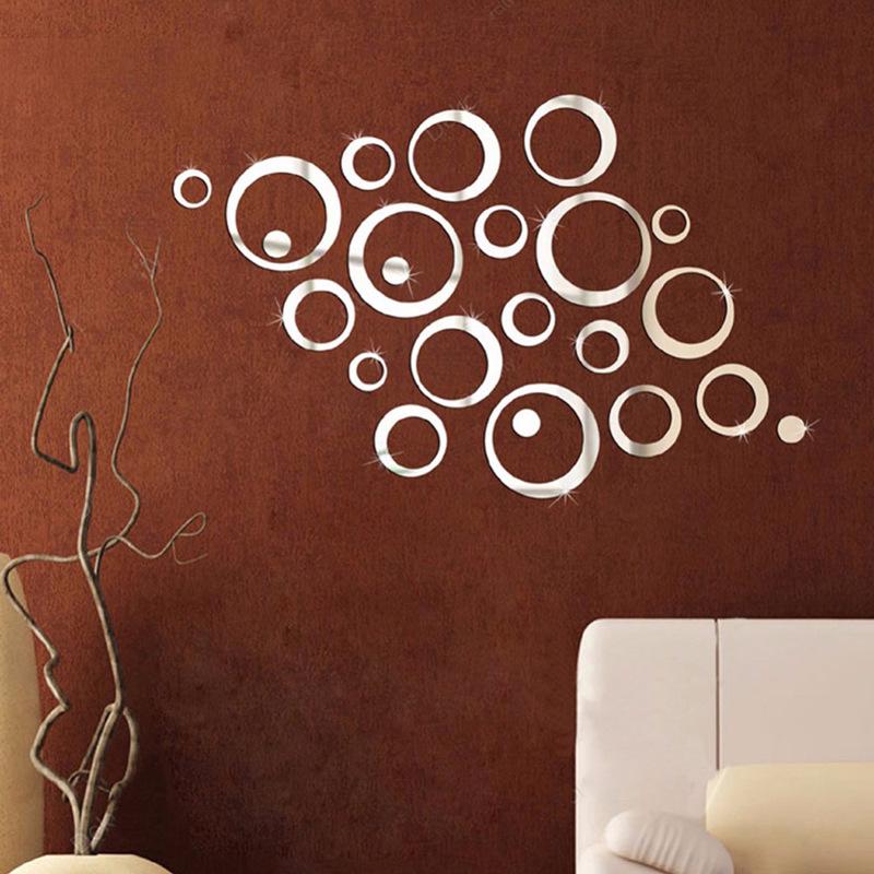 DIY 3D Mirror Circle Wall Stickers for Home Decoration