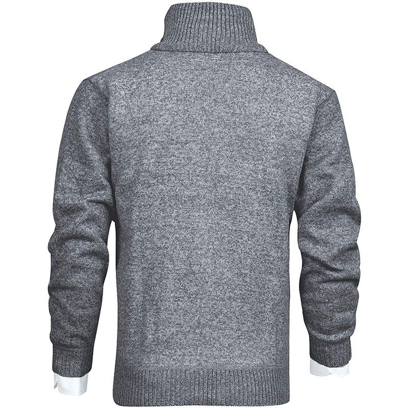 Мужские повседневные вязаные свитера-кардиганы Slim Fit Fleece Full Zip Толстый вязаный кардиган Зимняя верхняя одежда