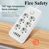 6/8 AC Outlets Multitap Socket Electrical Power Strip Extension Cord with 4 USB 1 Type C Charging Network Filter Adapter EU Plug