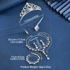 Bridal Tiara Crown Three-Piece Luxury Atmospheric Wedding Jewelry Set Premium Necklace Earrings Crown