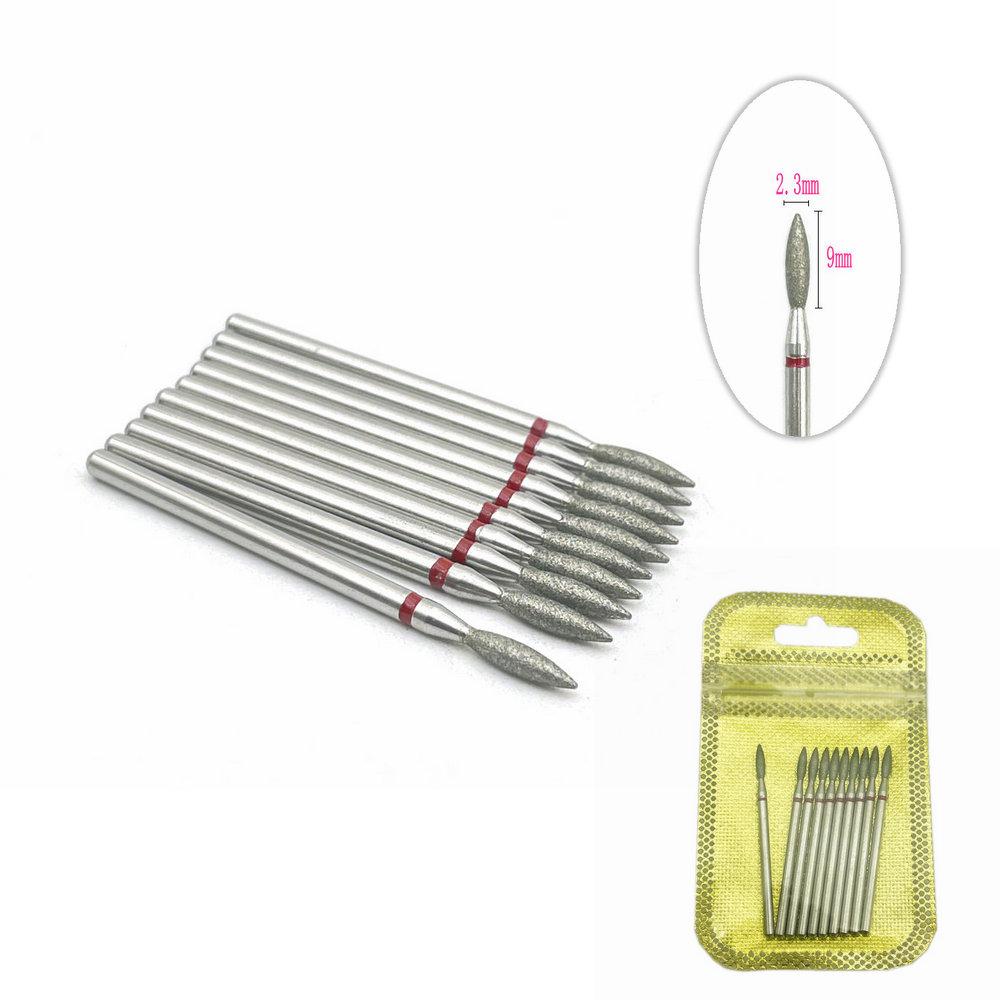 10 шт./упак. сверло для ногтей, полировщик, алмазные сверла для ногтей, вращающиеся насадки для электрического маникюрного аппарата, фрезы, заусенцы, инструменты для дизайна ногтей, аксессуары