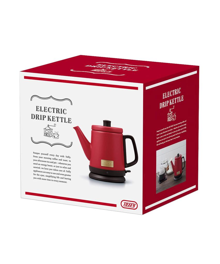Чайник для капельного кофе с функцией предотвращения высыхания капель и приготовления пищи Retro Premium Series [Toffy] K-KT2 (Античный красный) К-КТ2-АР