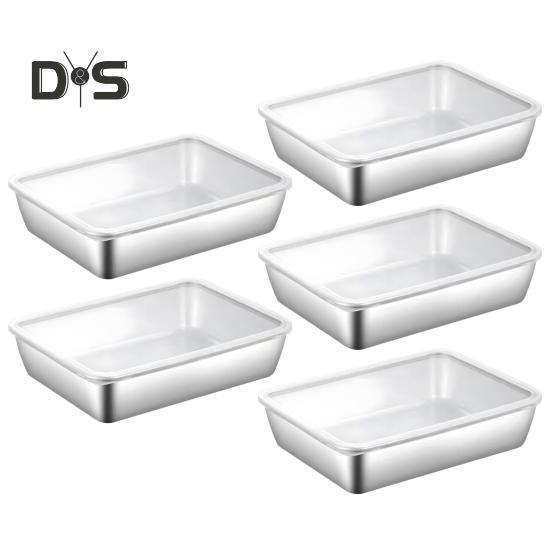 Ланч-бокс из нержавеющей стали с прозрачной крышкой, герметичный пищевой контейнер для сыра, мясных деликатесов, фруктов, духовки, выпечки, пикников, с рельефным дном, с узорами для еды