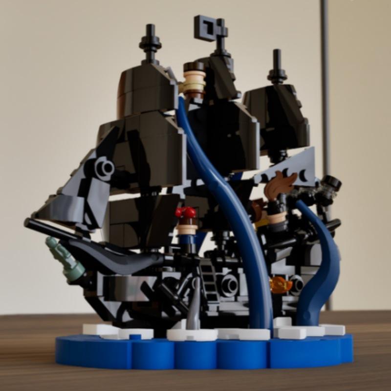 Маленький пиратский корабль «Черная жемчужина» из кубиков Moc, развивающая модель для сборки для детей и взрослых, коллекционное украшение и подарок