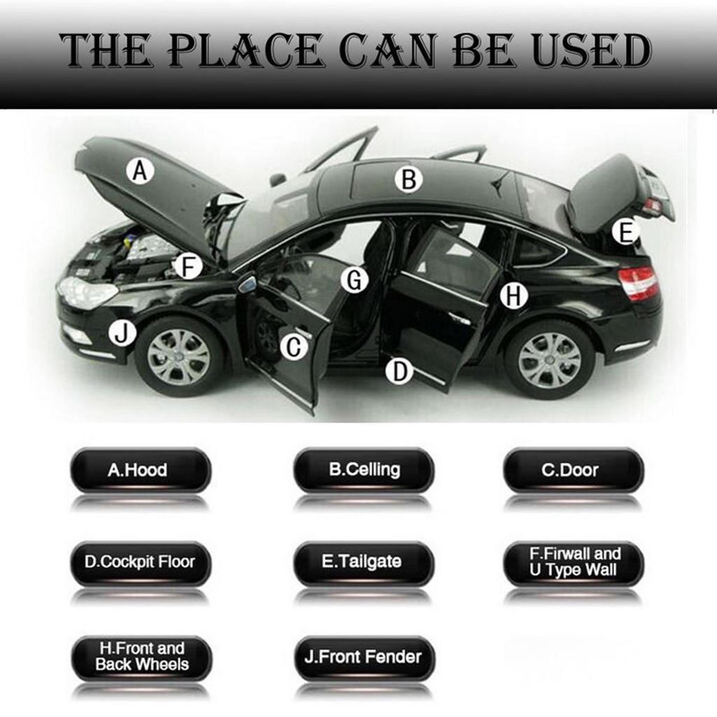 Автомобильный теплозвукоизоляционный коврик толщиной 10 мм размер 100x40 см 2шт / комплект