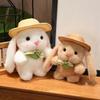 New Soft and Cute Pudding Rabbit Plush Doll Wearing Hat Little White Rabbit Grab Machine Doll Rag Doll