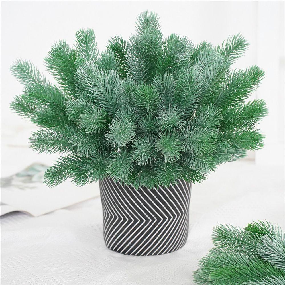 Plastic Gift Box Branch For Home Wedding Party 16 Fork Bouquet Artificial Plant Pine Needle Grass