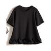 Mesh Flower Cluster Clothes! Penny-Level Elegance Women's Short-Sleeved Tencel Cotton Pullover Round Neck T-shirt 2025 Summer Hot Tops