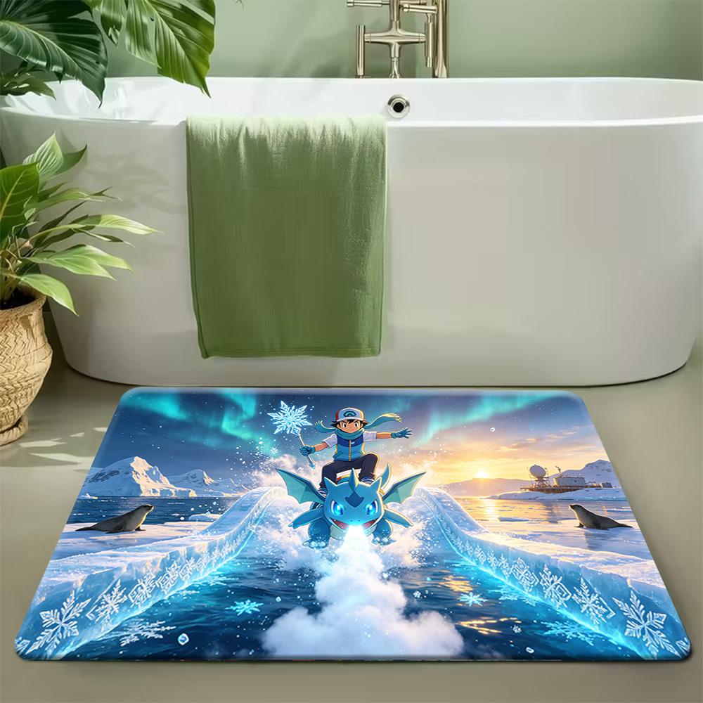 Anime Primal Kyogre Ocean Scene Print Soft Non-slip Absorbent Home Bathroom Entryway Floor Decor Doormat Rug Mat