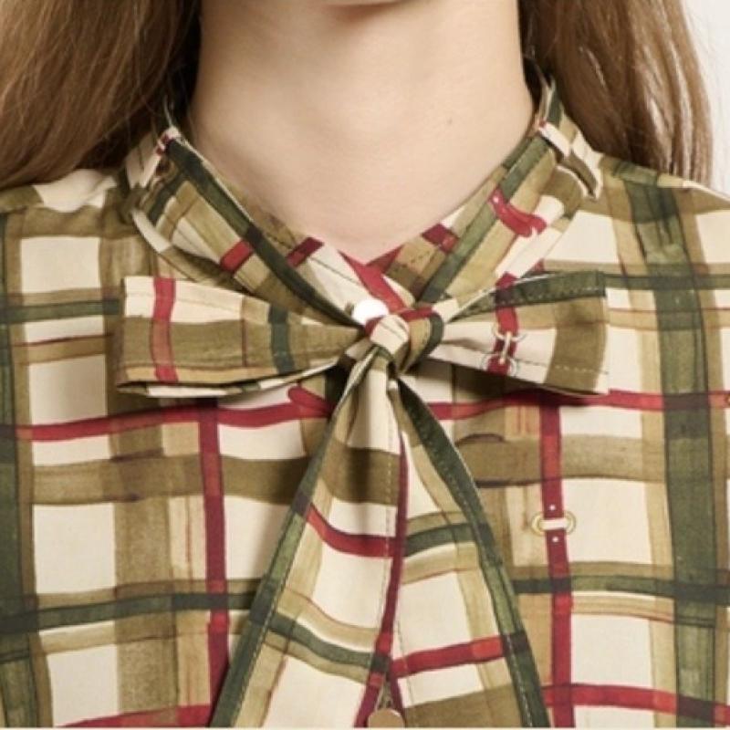 Bcbg Tie Check Blouse B5f8b433