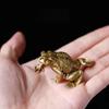 Brass Toad Figurine Brass Lucky Animal Frog Figure Model Statue Sculpture Toy Desktop Feng Shui Decoration Ornament Festival Gift KTY