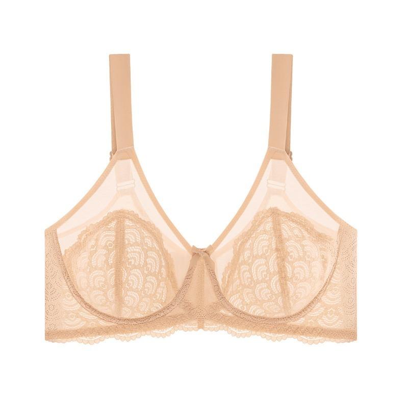 Женское нижнее белье больших размеров, ультратонкое, дышащее, сексуальное кружевное, на косточках с эффектом памяти, без хлопка, регулируемое