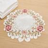 Fabric Placemat, with Hollow Embroidery Round Coasters, Foldable Protection from Heat Stains And Scratches Table Mat for Kitchen