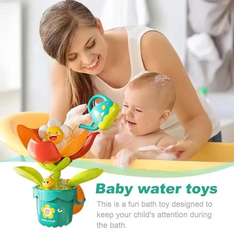 Забавный водяной распылитель для детей Игрушки для малышей Веселая водная игра Игрушка для ванны Подсолнух Душ для ванной Комнаты Распылитель воды Игрушка для ванны