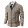 Men's Fall and Winter Plus Size Sweater Cardigan Stand-up Collar Thickened Warm Casual Knitted Jacket