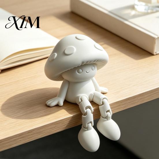 Маленький Эстетичный Декор Комнаты 3D Печатная Милая Фигурка Гриба, Подвижная Сочлененная Кукла Полка Креативный Подарок для Сиделки Статуэтка, Настольный Офис