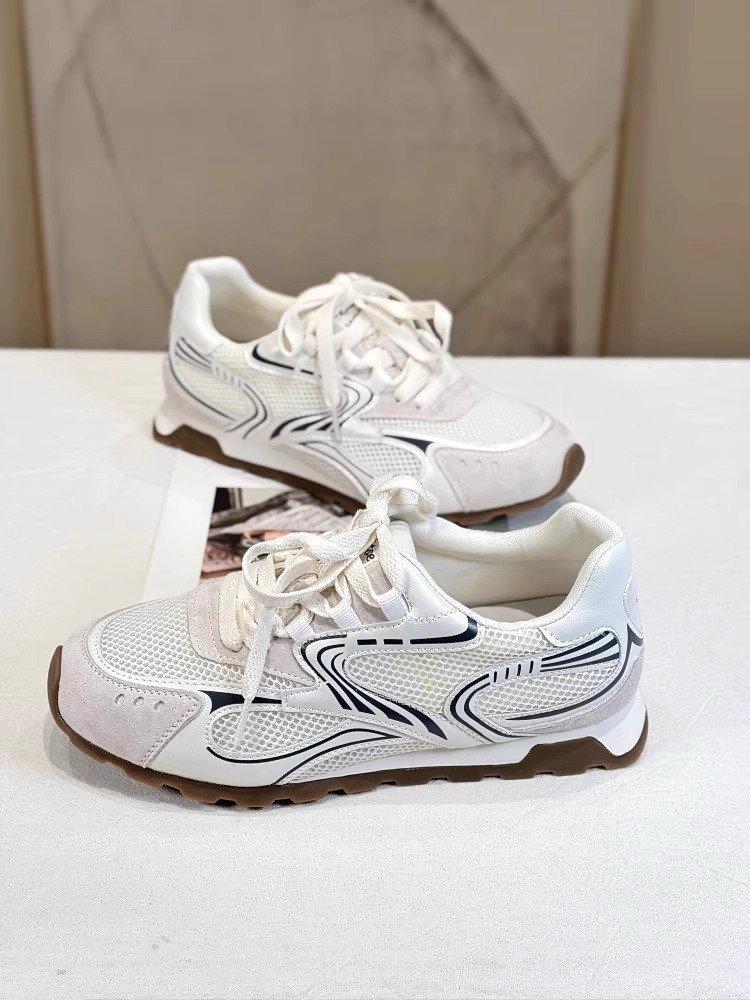 Обувь женская 2025 новая летняя на мягкой подошве Agande тренировочная обувь сетчатая дышащая на толстой подошве спортивная повседневная обувь для пап