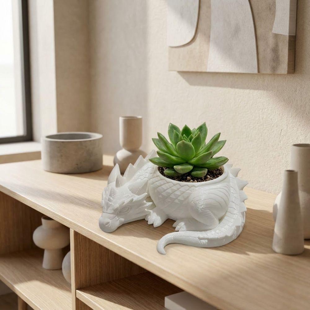 Plastic Succulent Planter Growing Pots Flower Container Dragon Shaped Plant Pot for Desktop Decor