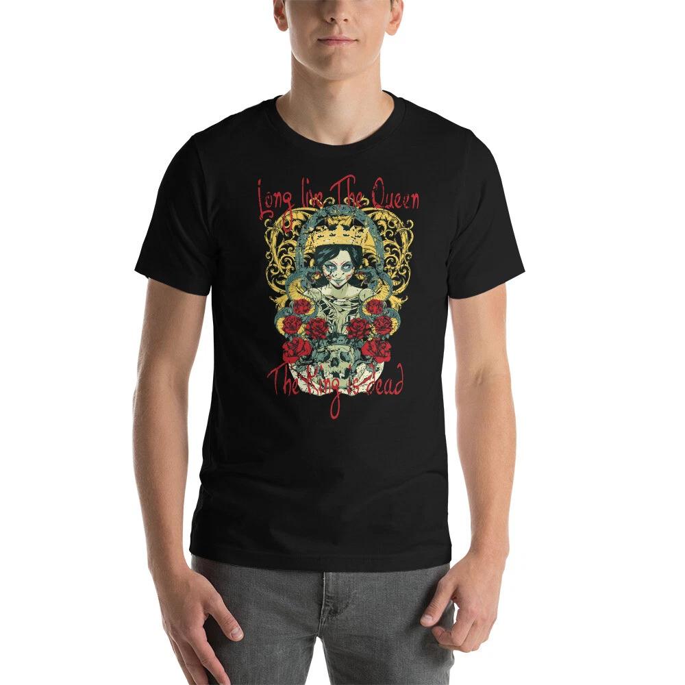 Gothic Long Live The Queen Unisex t-shirt Skull Punk Death Rock Biker Grunge