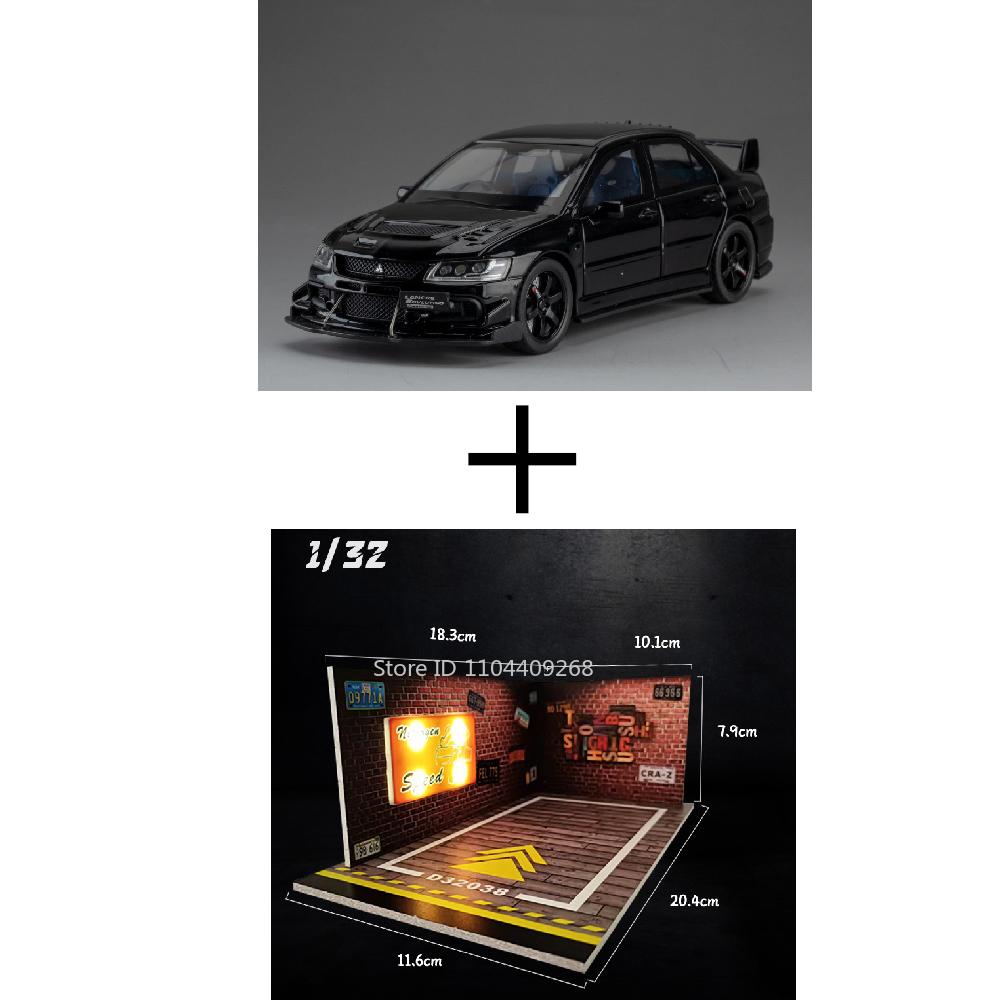 Масштаб 1:32 Mitsubishi Lancer Evolution IX Спортивный автомобиль Игрушечная модель Открывающиеся двери Оттягивание назад Амортизация Транспортные средства Хобби Украшения