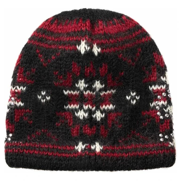 Supreme Черная вязаная шапка в стиле Fair Isle с шипами