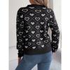 Women's Autumn and Winter Sweet Color Collision Love Lantern Sleeve Pullover Sweater