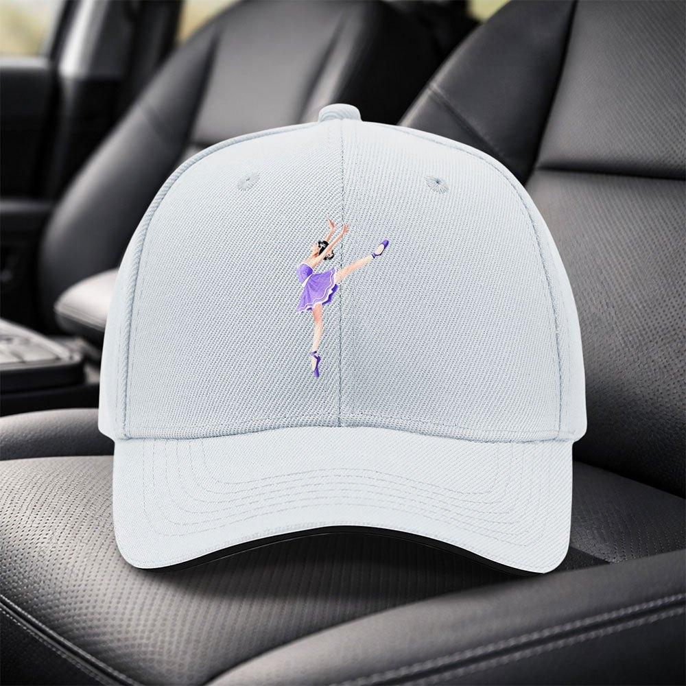 Purple Ballerina Sandwich Cap Adjustable Unisex Baseball Cap for Travel Parties Birthdays Holidays