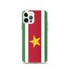 Coque iPhone - Drapeau Suriname - Modèle Vertical - Souple - Multicolore - Silicone